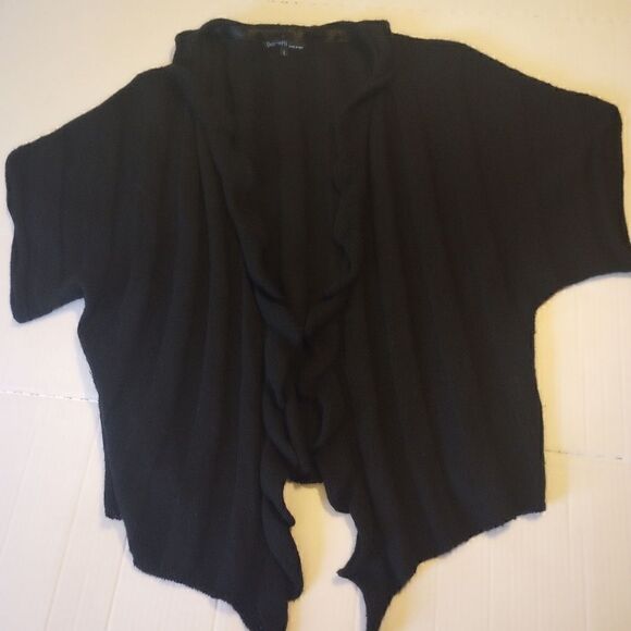 Berretti Italia mohair and acrylic ribbed ruffle trim short sleeve open … - Picture 7 of 11